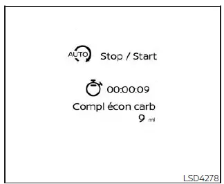Nissan Pathfinder - Affichage du système d'arrêt au ralenti