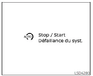 Nissan Pathfinder - Affichage du système d'arrêt au ralenti