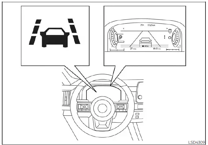Nissan Pathfinder - Fonctionnement du système d'avertissement du déport de voie