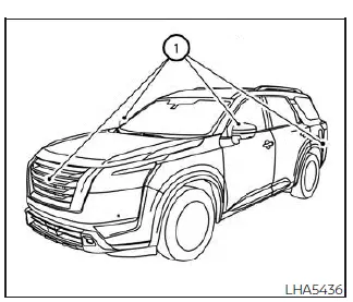 Nissan Pathfinder - Fonctionnement de l'écran de surveillance intelligent Around View