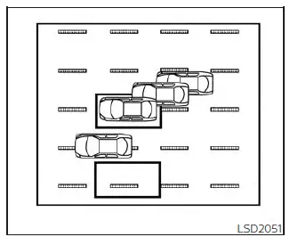 Nissan Pathfinder - Situations de conduite du système d'intervention sur l'angle mort intelligent (I-BSI)