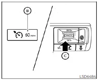 Nissan Pathfinder - Mode de régulateur de vitesse classique (vitesse stable)