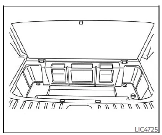 Nissan Pathfinder - Bac de rangement de l'aire de chargement