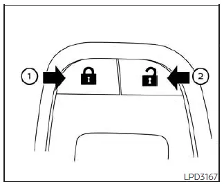 Nissan Pathfinder - Verrouillage au moyen de l'interrupteur de verrouillage électrique des portières