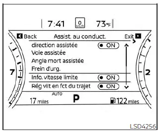Nissan Pathfinder - Pour les véhicules dotés d'un affichage