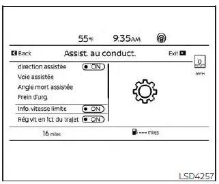 Nissan Pathfinder - Pour les véhicules dotés d'un affichage