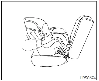 Nissan Pathfinder - Installation d'un ensemble de retenue d'enfant orienté vers l'arrière au moyen du système LATCH