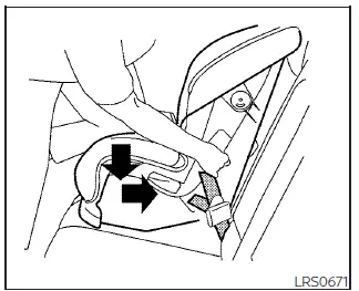 Nissan Pathfinder - Installation d'un ensemble de retenue d'enfant orienté vers l'avant au moyen du système LATCH