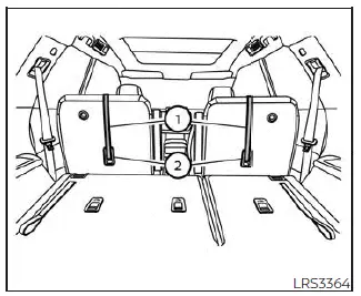 Nissan Pathfinder - Installation d'un ensemble de retenue d'enfant orienté vers l'avant au moyen du système LATCH